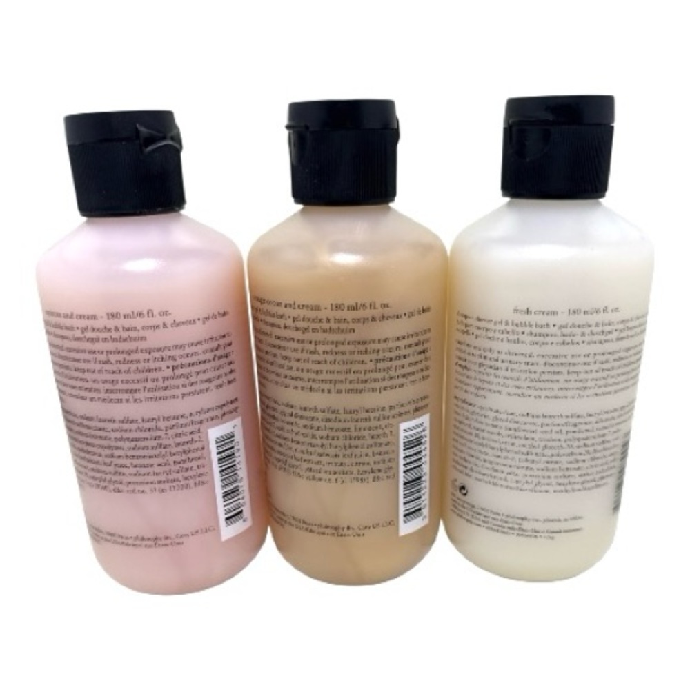 NWT Philosophy Shower Gel Trio Fresh Cream Apricots & Cream Orange Cocoa 6 oz - Picture 2 of 5